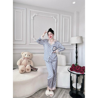 Bộ Hình Trái tim 3  màu lụa xước tay dài