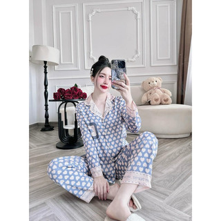 Bộ Hình Trái tim 3  màu lụa xước tay dài