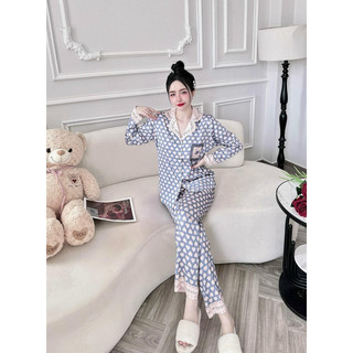 Bộ Hình Trái tim 3  màu lụa xước tay dài