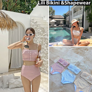 (Inbox số đo) Đồ bơi tắm biển 2 mảnh sọc trắng đỏ kiểu Hàn Quốc bikini cạp cao che bụng tôn dáng siêu xinh Lili Bikini