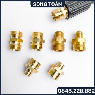 Đầu nối ren máy rửa xe 22, kép ren ngoài máy rửa xe áp cao 22 21 17 14 13mm