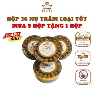 Nụ trầm hương xông nhà loại tốt, hộp 36 nụ, thơm tự nhiên, nụ trầm hương nguyên chất tâm an