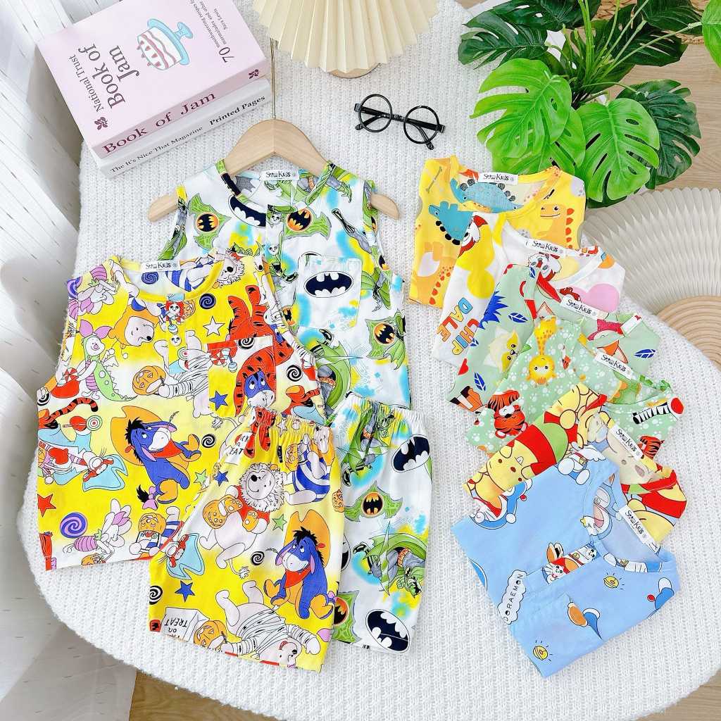 bộ tole lanh bé trai mặc nhà