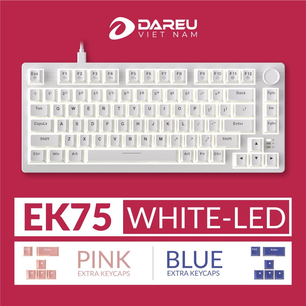 Bàn phím cơ Dareu EK75 White Black ( DareU Dream switch/ FireFly Switch) | BigBuy360 - bigbuy360.vn