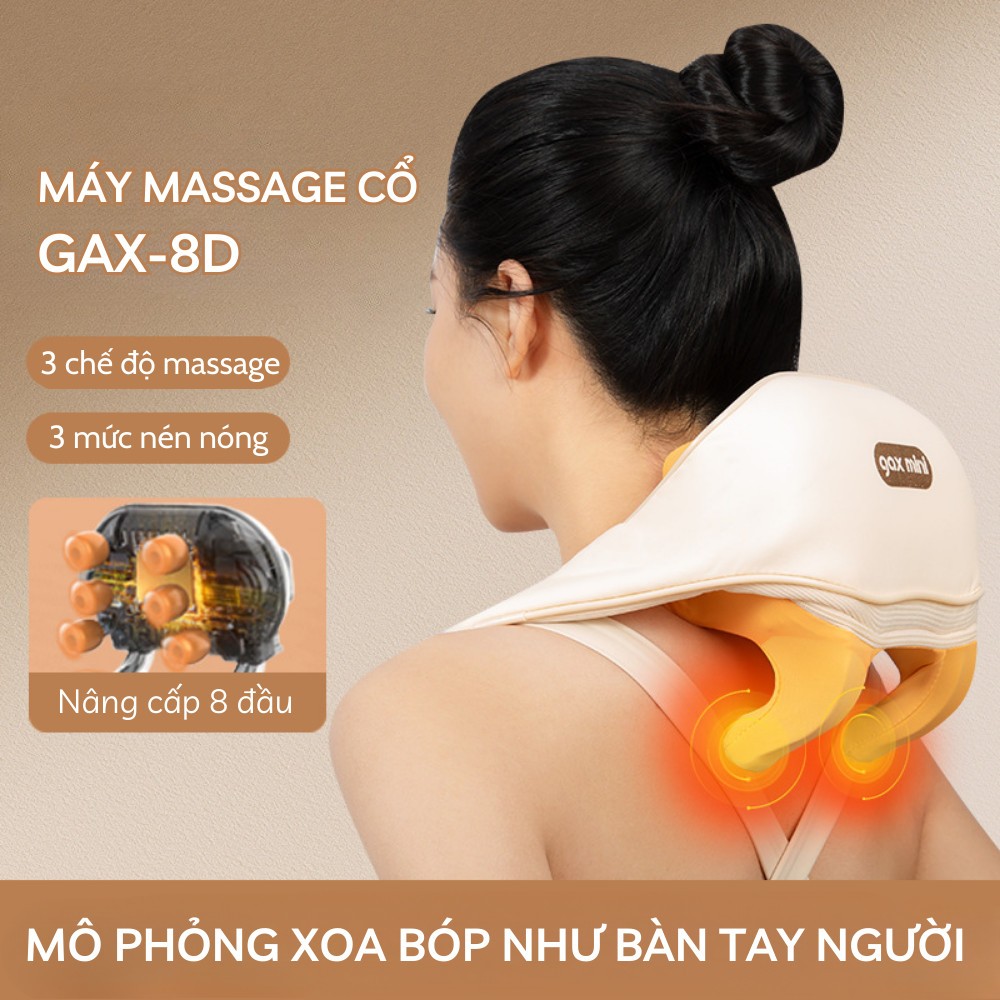 Máy Massage Cổ Vai Gáy Lưng Cao Cấp GAX-8D Nâng Cấp 8 Đầu Xoa Bóp