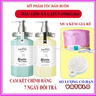 Dầu gội cặp QH Lactus season dầu gội đầu cặp ngăn rụng tóc, giảm gàu cho da đầu dầu, Dầu gội biotin collagen 650ml