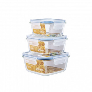 Hộp thủy tinh vuông đựng cơm, đựng thực phẩm 800ml, 520ml, 320ml cao cấp