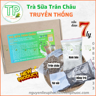 Set trà sữa trân châu truyền thống (hồng trà) thơm béo đậm trà nấu đượ 6 - 8 ly