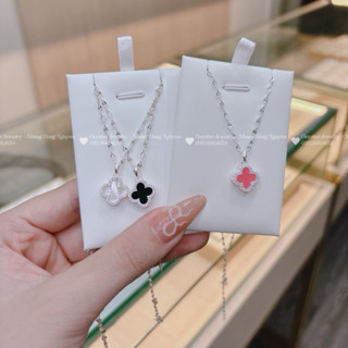  Dây chuyền bạc nữ - Dây chuyền cỏ bốn lá bạc sáng bóng không han gỉ by October jewelry  tặng kèm hộp OCTOBER  