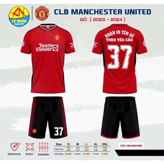 Bộ áo đá bóng mu đỏ 2324