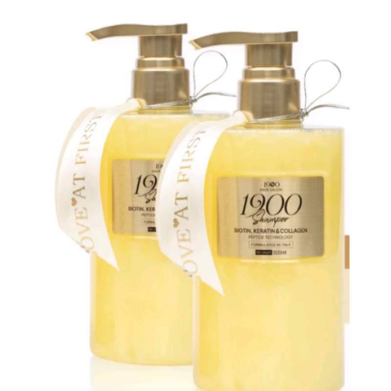 Bộ dầu gội dầu ủ cao cấp 1900 Hair Salon 500ml x2 chứa Biotin, Keratin tinh luyện dưỡng tóc chắc khoẻ vào nếp suôn mượt