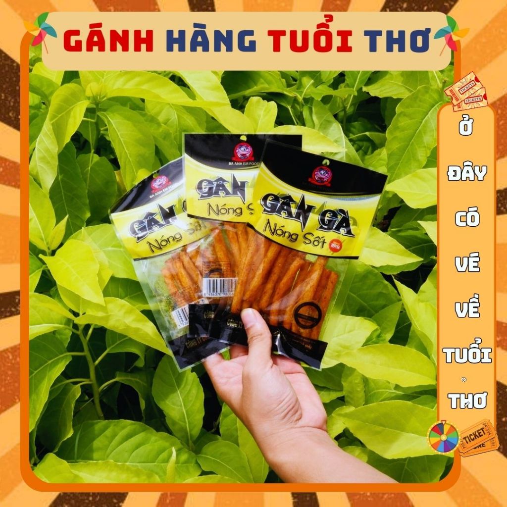 Combo 20 gói Que cay gân gà nóng sốt, sợi gân gà cay gói 20g