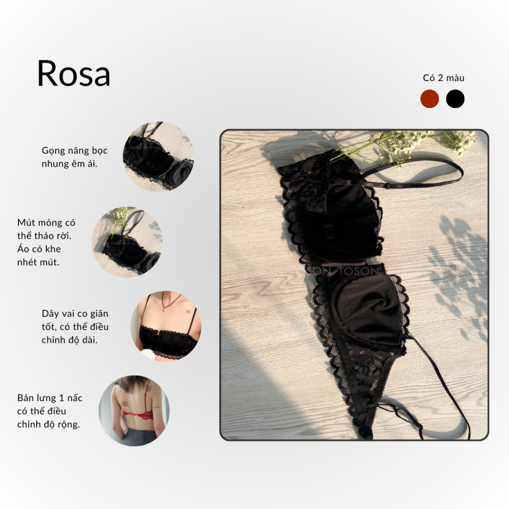 Bộ Đồ Lót Thiết Kế Rosa Quây Ngang Hở Chân Có Gọng, Tặng Kèm Mút (Hình Thật - Che Tên Sản Phẩm) | BigBuy360 - bigbuy360.vn