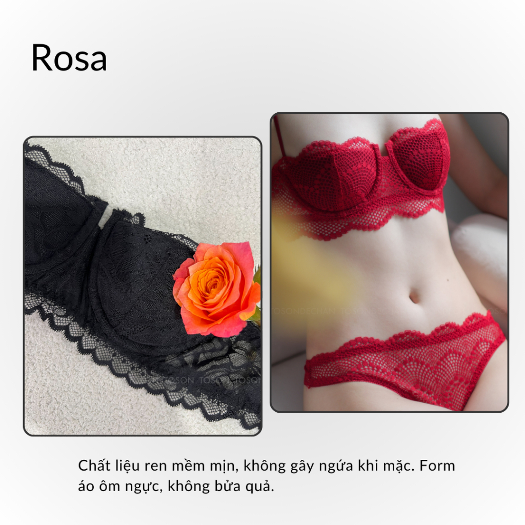 Bộ Đồ Lót Thiết Kế Rosa Quây Ngang Hở Chân Có Gọng, Tặng Kèm Mút (Hình Thật - Che Tên Sản Phẩm) | BigBuy360 - bigbuy360.vn