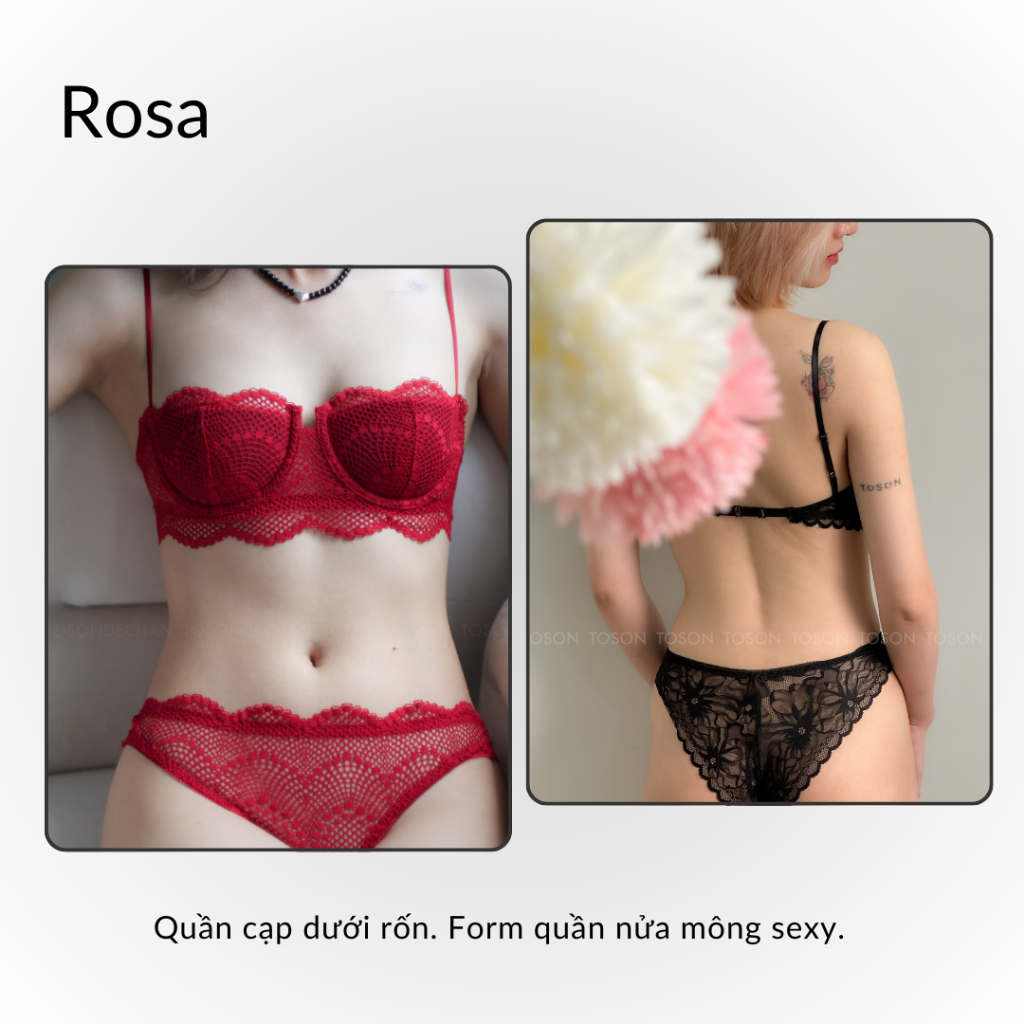 Bộ Đồ Lót Thiết Kế Rosa Quây Ngang Hở Chân Có Gọng, Tặng Kèm Mút (Hình Thật - Che Tên Sản Phẩm) | BigBuy360 - bigbuy360.vn