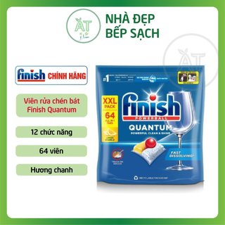 Viên rửa chén bát Finish Quantum All in 1 - 60 viên/ 27 viên/ 64 viên hương chanh