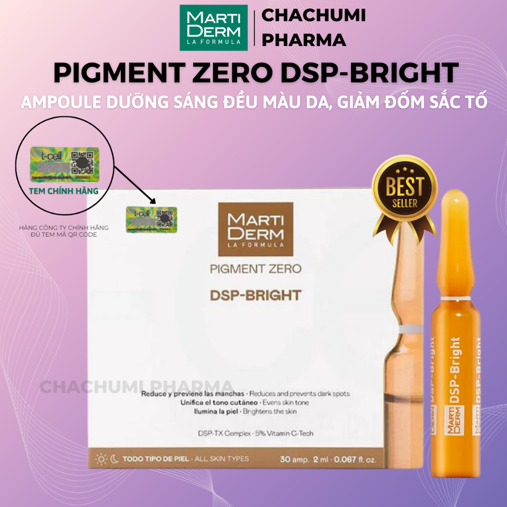Martiderm pigment zero dsp bright dưỡng sáng đều màu da giảm đốm sắc tố