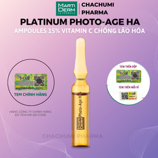 martiderm platinum photo age ha+ ampoules 15% vitamin c nguyên chất chống lão hóa tách lẻ
