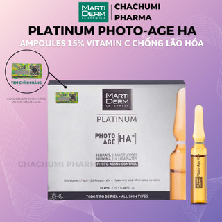 [Lẻ vỉ] Martiderm platinum photo age ha+ ampoules 15% vitamin C nguyên chất chống lão hóa