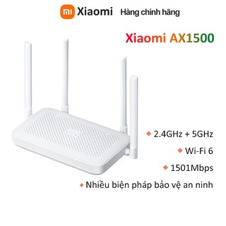 Bộ phát wifi router Xiaomi AX1500 | Wifi 6 Chuẩn | kết hợp băng tần kép 2.4Ghz và 5Ghz | 4 cổng Gigabit