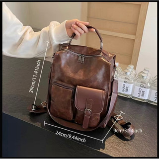 BALO THỜI TRANG NỮ VINTAGE DA PU ULZZANG BALO VUÔNG HỌC SINH BLN49H015