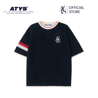 Áo ATYS® TRI-COLOR KNIT COTTON T-SHIRT (NAVY)