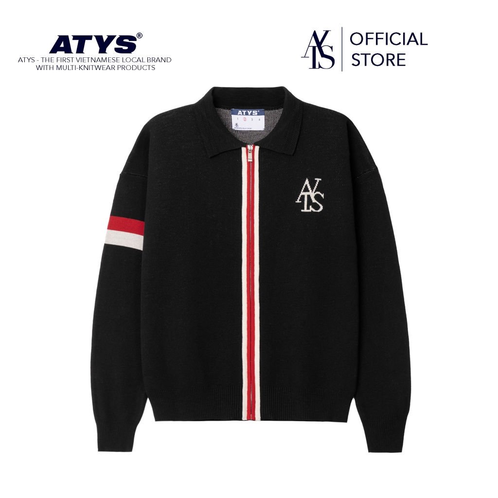Áo ATYS® TRI-COLOR ZIPPED KNIT COTTON BLOUSON JACKET