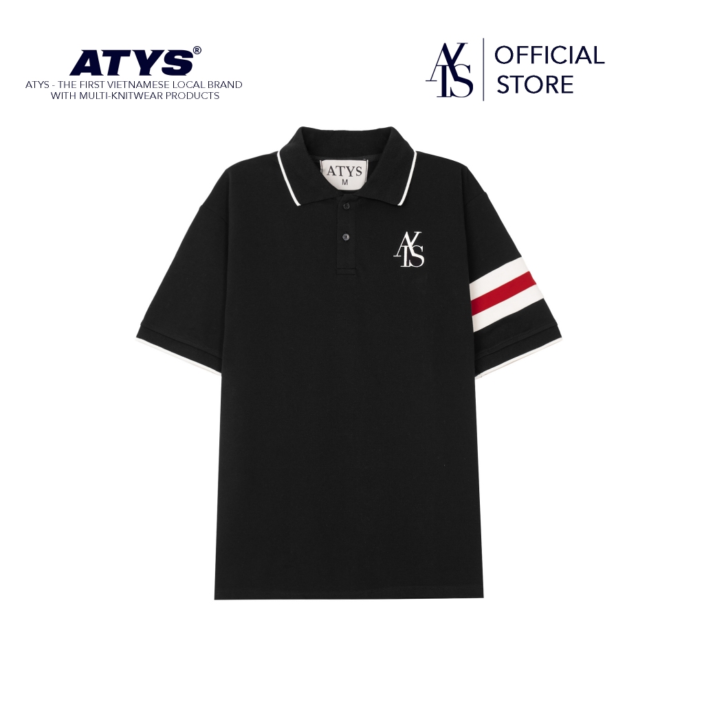  Áo ATYS® HEM COLLAR SHORT SLEEVE POLO SHIRT - ĐEN 