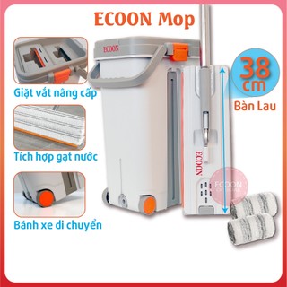 Bộ cây lau nhà Ecoon Mop Pro S6 kèm thùng lau có bánh xe di chuyển giặt vắt 2 ngăn , xoay 360 độ có 2 miếng lau