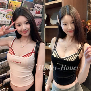 ÁO KIỂU HAI DÂY KÈM BRA CARO CÓ MOD NGỰC SIÊU XỊN XÒ PHỐI REN HOT HIT BUBU90