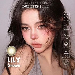10 mẫu lens nâu 0 độ - lens douyin - kính áp tròng doe eyes - 1 chiếc