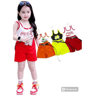 Sét quần kaki áo phối xích cho bé gái 7-41kg