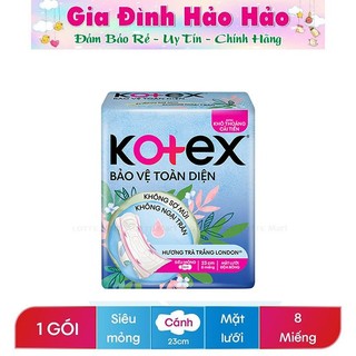 BVS Băng vệ sinh Kotex Bảo Vệ Toàn Diện Siêu mỏng cánh 23cm - Gói 8 miếng