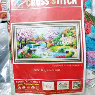 Tranh thêu chữ thập phong cảnh Tổ ấm hạnh phúc 88871 240*118cm