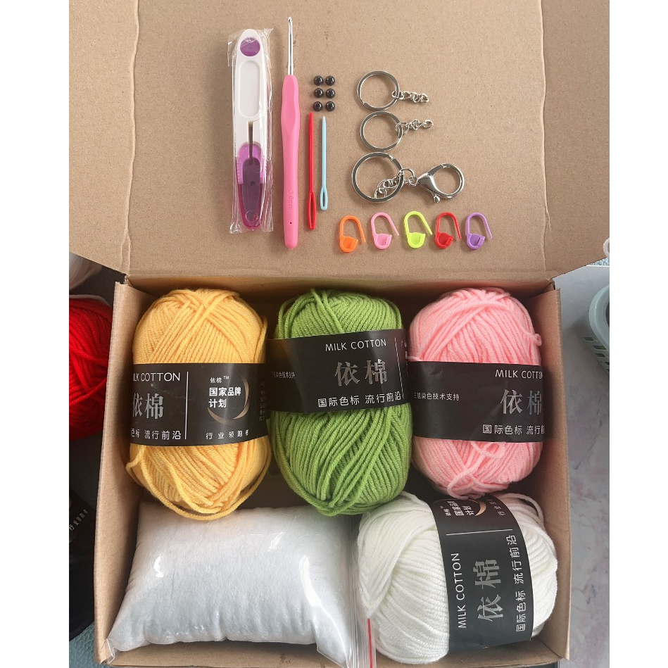 COMBO (6 CUỘN LEN) NGUYÊN LIỆU TẬP MÓC CƠ BẢN