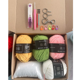 COMBO (6 CUỘN LEN) NGUYÊN LIỆU TẬP MÓC CƠ BẢN