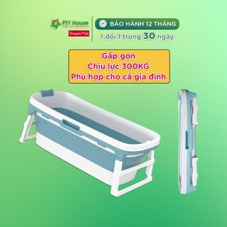 Bồn tắm silicon gấp gọn Pty house không nắp kích thước 136cm chất liệu PE & TPE siêu bền chịu lực 300kg - BH 12 tháng
