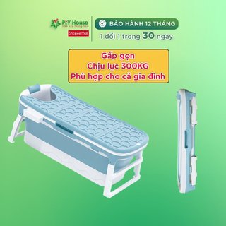 Bồn tắm gấp gọn cho người lớn Pty house có nắp kích thước 136cm Chất liệu PE & TPE siêu bền chịu lực 300kg BH 12 Tháng