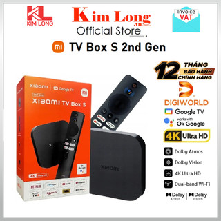 Tivi box Xiaomi Mi box S Gen 2 Google TV UHD 4K(3840x2160p) HDR Bản quốc tế - Chính Hãng Digiworld