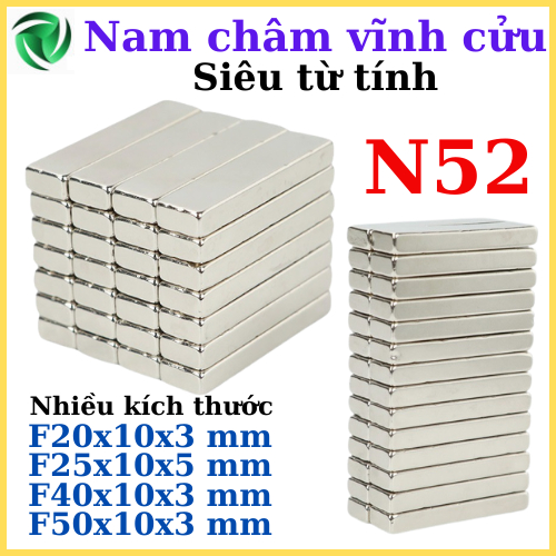 Nam Châm Vĩnh Cửu 20x10x3 mm 25x10x5 mm 40x10x3 mm 50x10x3 Từ Tính N52