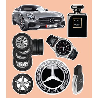 Set giấy ô tô mecdes trang trí bánh kem
