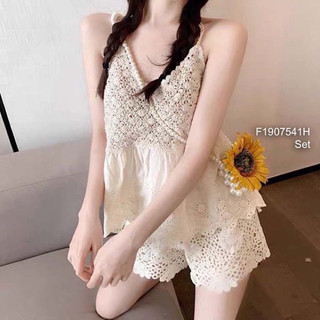 Set bộ áo xô phối ren 2s + quần short ren 0724 thaotranshop90