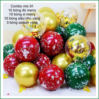 Bong bóng chữ merry christmas trang trí giáng sinh, noel