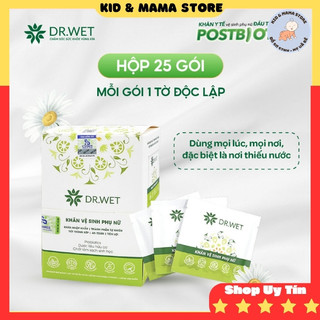 Khăn ướt vệ sinh phụ nữ Dr.Wet giúp làm sạch, hổ trợ giảm mùi rất tiện lợi A180
