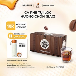 Cà Phê Hương Chồn (Bạc) Túi Lọc Tiện Lợi - Hộp 75gr (15 Túi) - Cafe Chồn Rang Xay Chính Hãng Ban Me Gold - Honee Coffee
