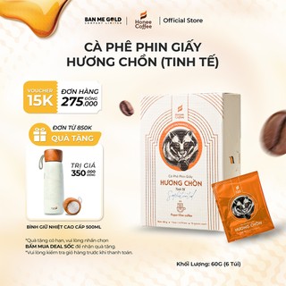 Cà Phê Hương Chồn (Tinh Tế) Phin Giấy Hộp 60gr (6 Túi) Không Đường Sữa - Cafe Chồn Chính Hãng Ban Me Gold - Honee Coffee