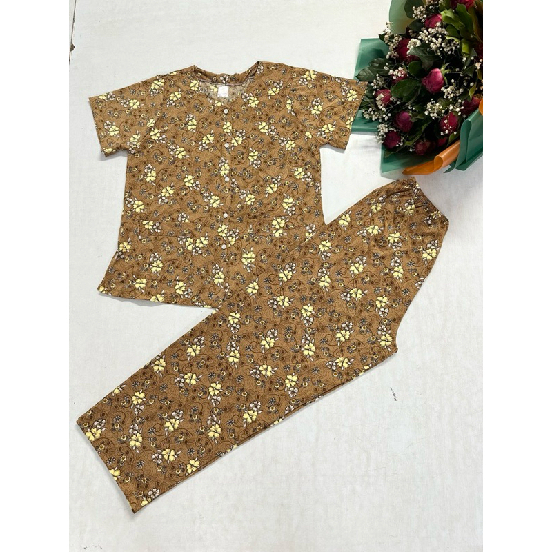 Bộ Bà Ba 2 túi vải thun dành cho Bà Nội Bà Ngoại in bông tone các Bà