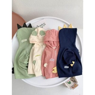 Mới 2024 | Áo khoác khủng long và tai gấu chất vải tăm tổ ong thông hơi cho bé 8-18kg