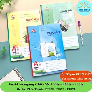 Vở ô ly a4 Giáo án / Sổ giáo án kẻ ngang 200tr / 260tr/ 320tr Phúc Thịnh Genius - vpp Diệp Lạc