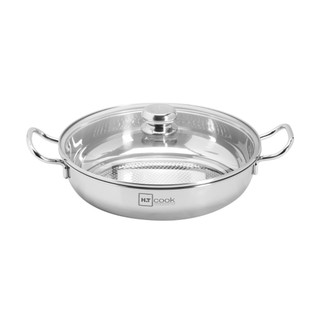 Nồi lẩu inox 1 đáy cao cấp Fivestar H.T Cook nắp kính 26cm / 28cm dùng được bếp từ , gas , hồng ngoại